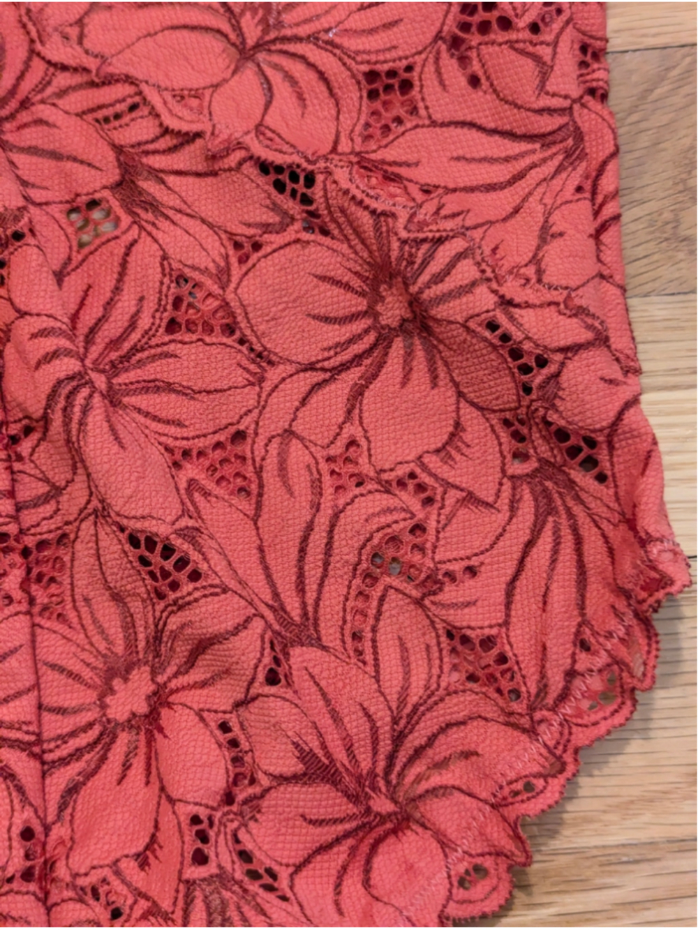 Aerie NWT Beach Daze Lace Bodysuit Coral Smsll - Picture 7 of 9